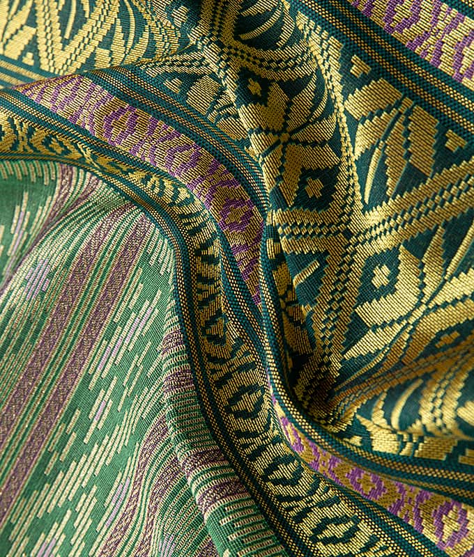 Vertikal stripe gulltråd Poly-bomull Sarong stoff